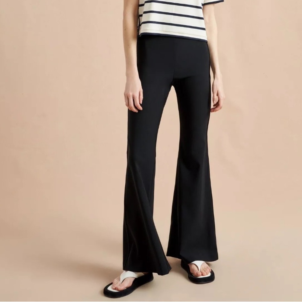 LA LIGNE NWT Polly Pant Black Stretch Flare Velvet Stripe Outseam Medium